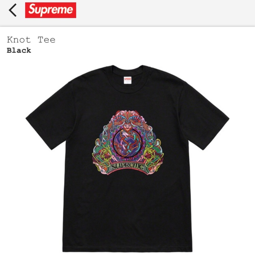 Supreme Knot Tee Black SS19 Men’s Medium New
